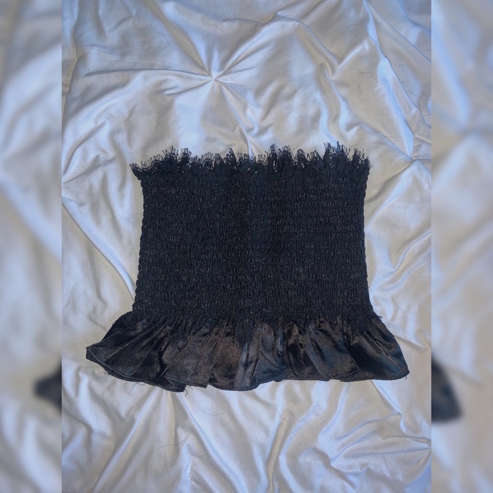 HONEY BLACK RIBBON TUBE TOP